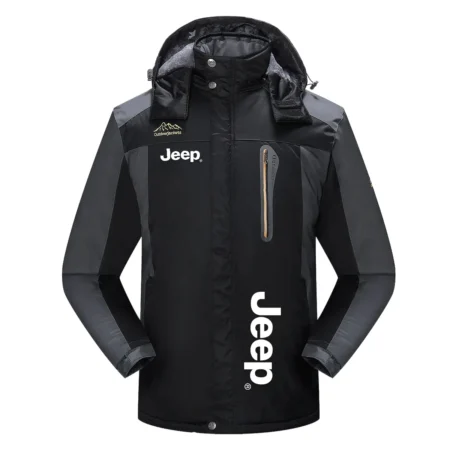 Jeep Exclusive Logo Detachable Hood Fleece Jacket OUFADFJ0611JEZ