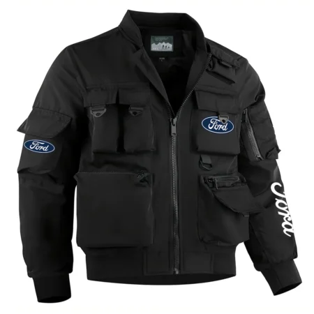 Ford Exclusive Logo Multi Pocket Bomber Jacket Waterproof Windproof OUFAMPBJ0819F1Z