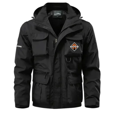 International Trucks Exclusive Logo Waterproof Multi Pocket Jacket Detachable Hood and Sleeves OUFAMPJ0819INZ