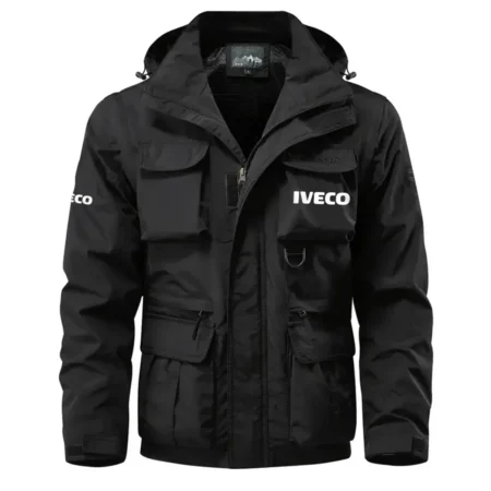 Iveco Exclusive Logo Waterproof Multi Pocket Jacket Detachable Hood and Sleeves OUFAMPJ0819IVZ