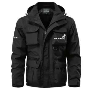 International Trucks Exclusive Logo Waterproof Multi Pocket Jacket Detachable Hood and Sleeves OUFAMPJ0819INZ