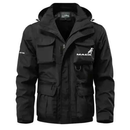 Mack Trucks Exclusive Logo Waterproof Multi Pocket Jacket Detachable Hood and Sleeves OUFAMPJ0819MTZ