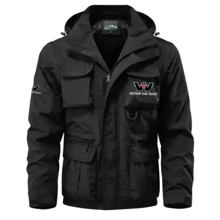 Western Star Exclusive Logo Waterproof Multi Pocket Jacket Detachable Hood and Sleeves OUFAMPJ0819WSZ