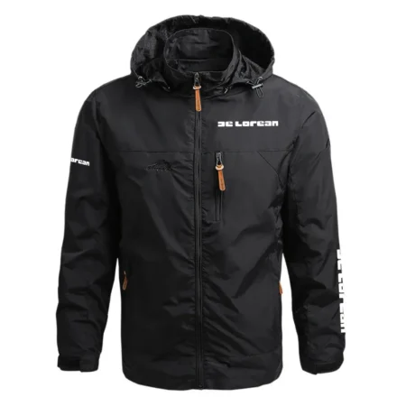 DeLorean Exclusive Logo Waterproof Outdoor Jacket Detachable Hood OUFAWOJ0819DLZ