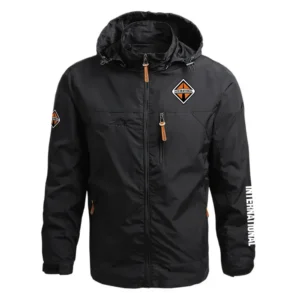 International Trucks Exclusive Logo Waterproof Multi Pocket Jacket Detachable Hood and Sleeves OUFAMPJ0819INZ