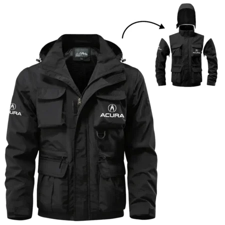Acura Exclusive Logo Waterproof Multi Pocket Jacket Detachable Hood and Sleeves OUFA2MPJ0819ARZ
