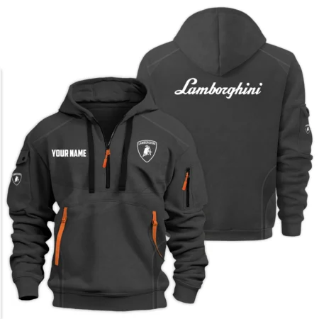 Lamborghini Exclusive Logo Hoodie Half Zipper HTHHZ07LBGZ