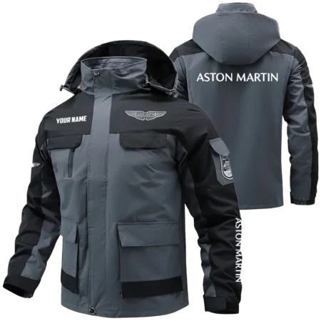 Aston Martin Exclusive Logo Water Resistant Outdoor Jacket Detachable Hood OUFAV203A0819AMZ