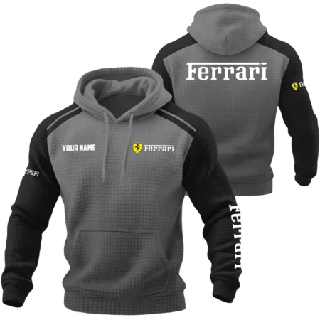 Ferrari Exclusive Logo Waffle Quilted Hoodie OUFAH358081901FIZ