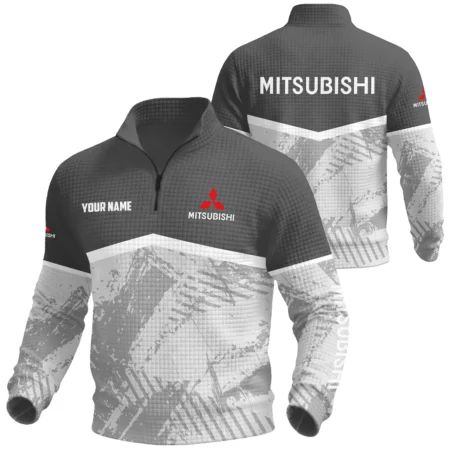 Mitsubishi Exclusive Logo Waffle Quarter-zip Sweatshirt OUFAWQS3D081901MSBZ
