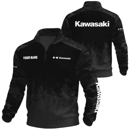 Kawasaki Exclusive Logo Waffle Quarter-zip Sweatshirt OUFAWQS3D081903KAZ