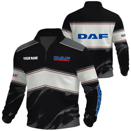 DAF Trucks Exclusive Logo Waffle Quarter-zip Sweatshirt OUFAWQS3D081904DAZ