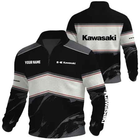 Kawasaki Exclusive Logo Waffle Quarter-zip Sweatshirt OUFAWQS3D081904KAZ