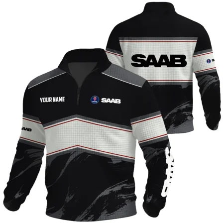 Saab Exclusive Logo Waffle Quarter-zip Sweatshirt OUFAWQS3D081904SBZ