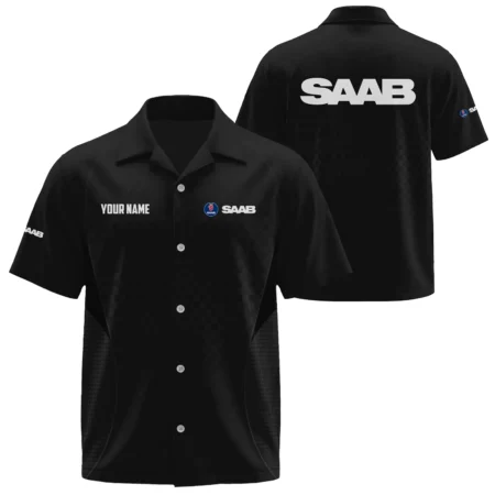 Saab Exclusive Logo Short Sleeve Camp Collar Shirts OUFAHW26081901SBZ