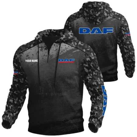 DAF Trucks Exclusive Logo Waffle Quarter-zip Hoodie OUFAWQS3D081907DAZ