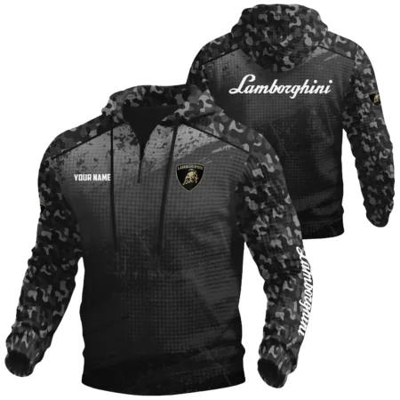 Lamborghini Exclusive Logo Waffle Quarter-zip Hoodie OUFAWQS3D081907LBGZ