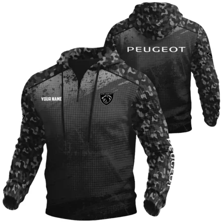 Peugeot Exclusive Logo Waffle Quarter-zip Hoodie OUFAWQS3D081907PGTZ