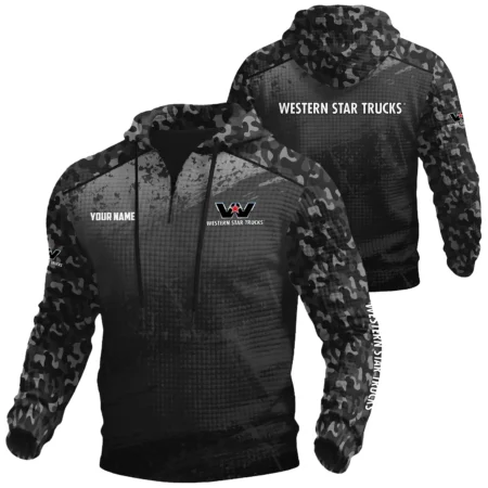 Western Star Exclusive Logo Waffle Quarter-zip Hoodie OUFAWQS3D081907WSZ